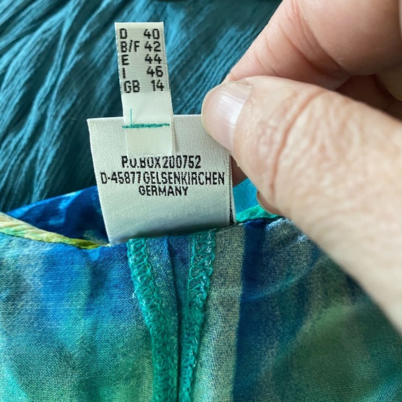 Vintage Nienhaus & Lotz Blue Green S/S Beach Tunic - Picture 8 of 9